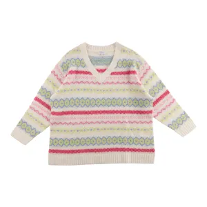 mySTYLE Women's Plus Jacquard V-Neck Sweater