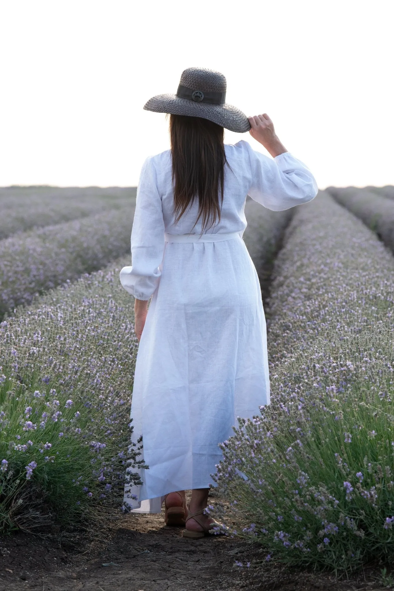 NAPOLI Linen Long Sleeves Wrap Dress