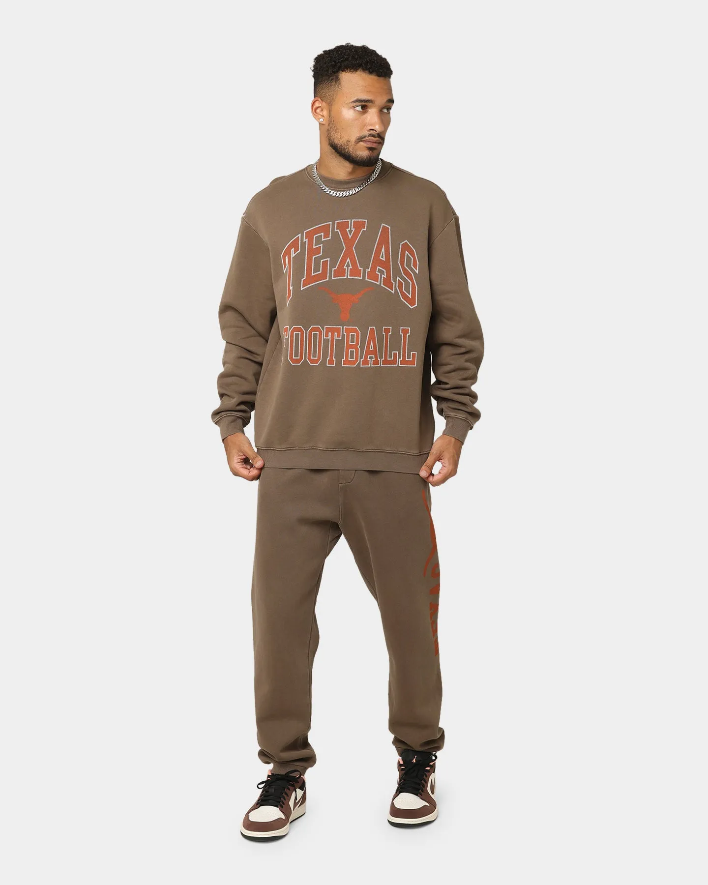 National Collegiate Athletic ASSC Texas Longhorns Vintage Baggy Track Pants Washed Chocolate