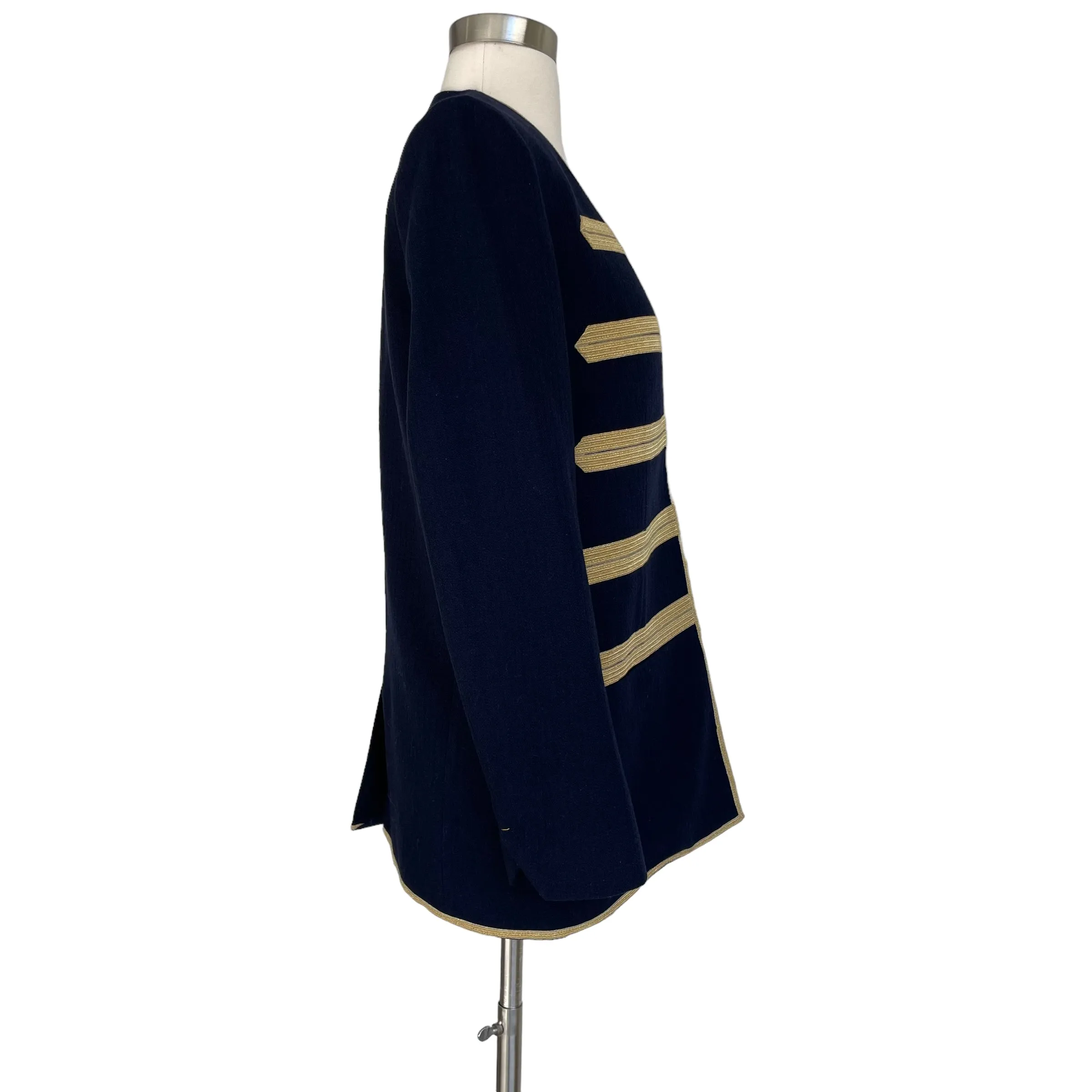 Navy and Gold Military Jacket - M