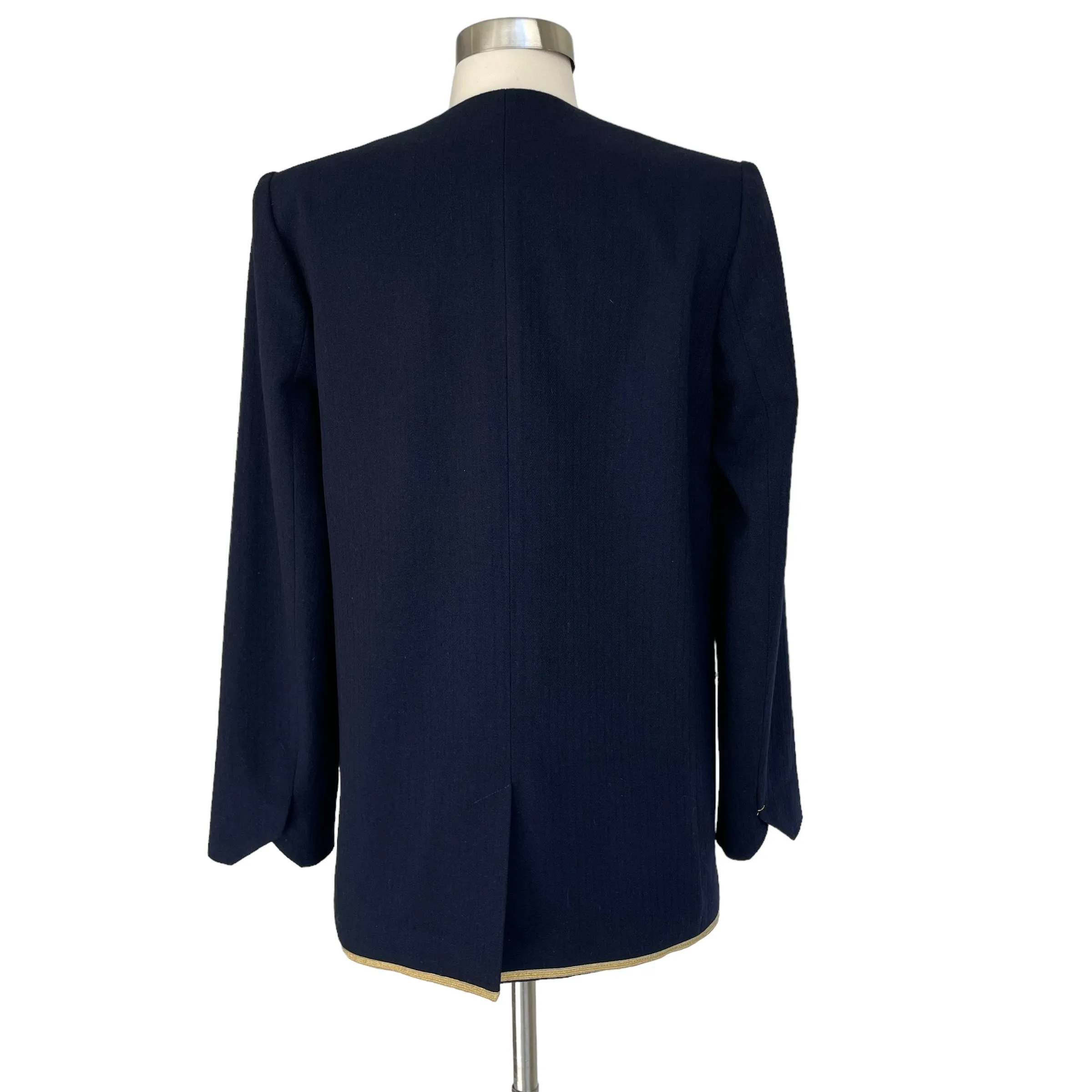 Navy and Gold Military Jacket - M