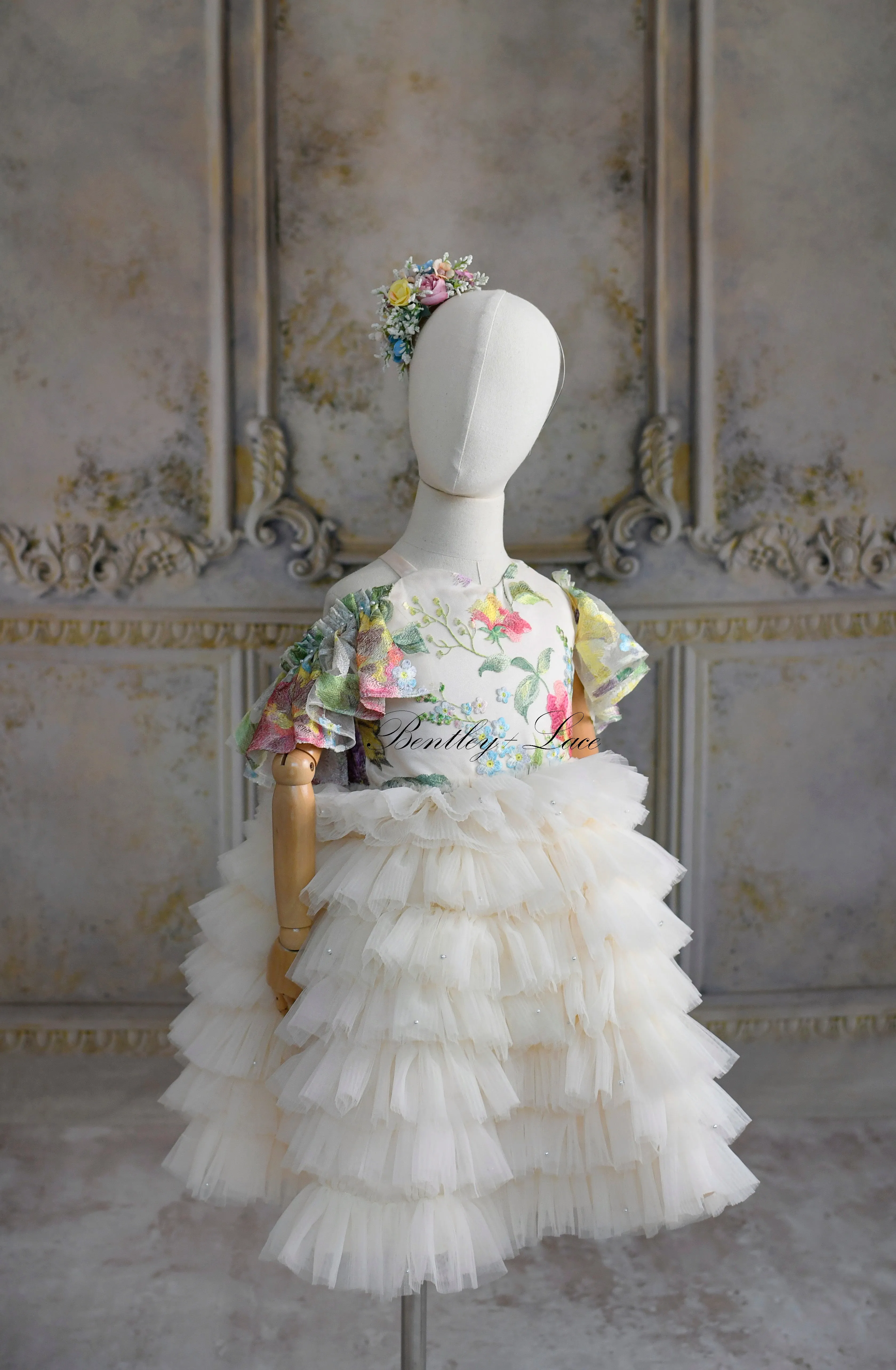 NEW. "Monet" -  Dress Petal Length  Cape  (5 Year - Petite 6 Year)