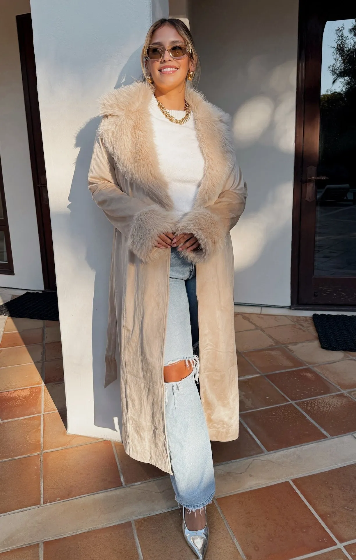 NEW!! The Penny Lane Fur Coat in Beige by Show Me Your Mumu