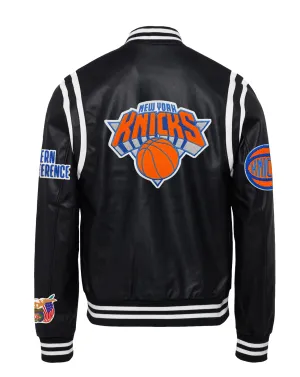 NEW YORK KNICKS VEGAN LEATHER JACKET Black / White