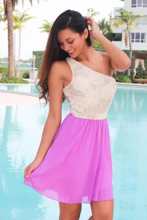Orchid One Shoulder Dress