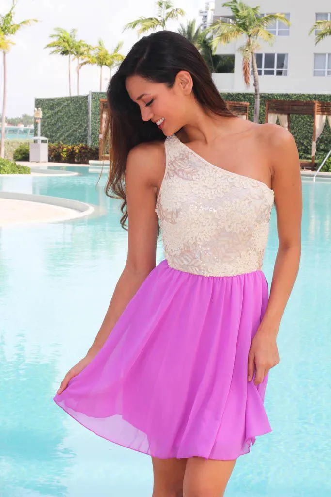 Orchid One Shoulder Dress