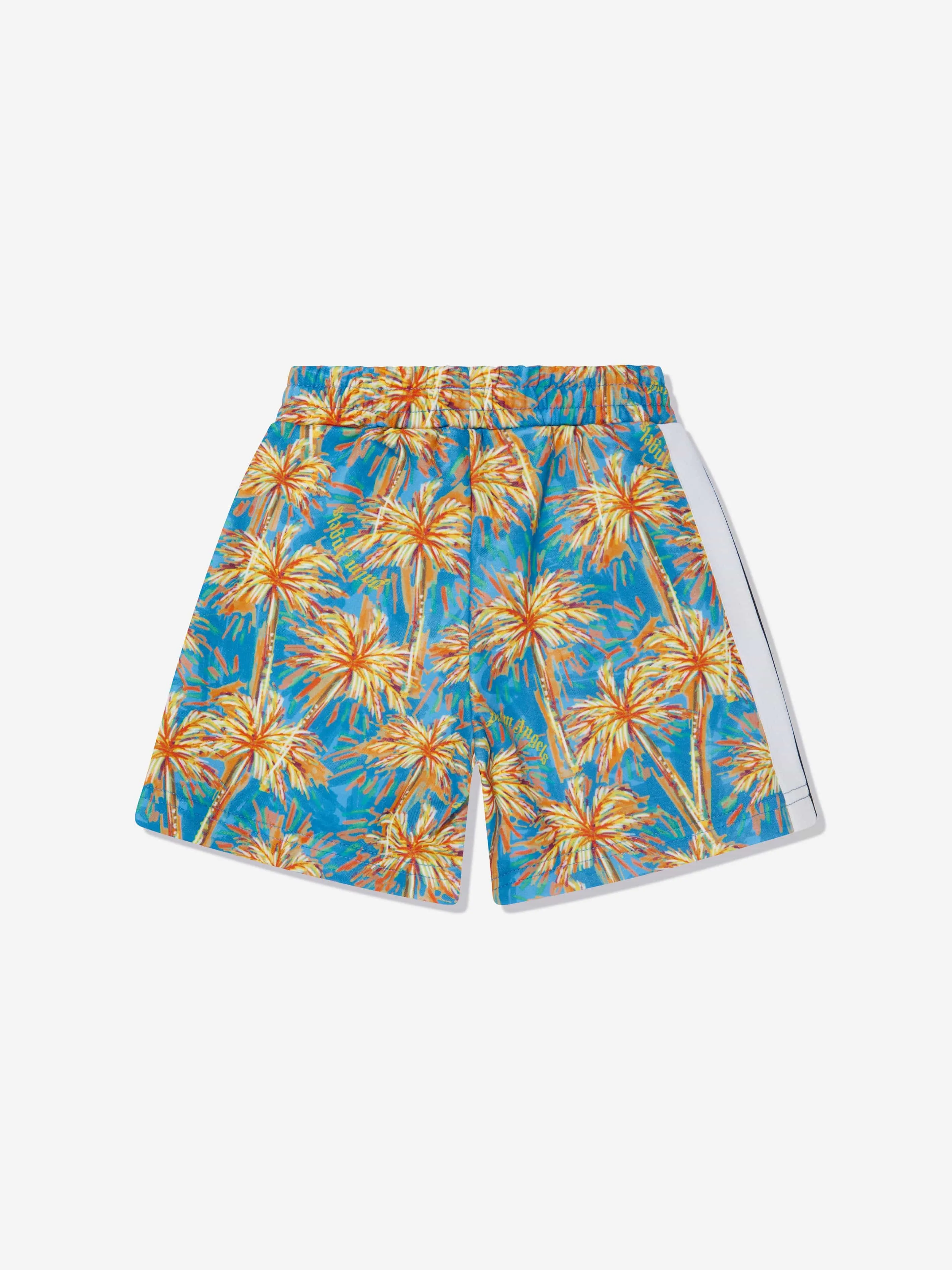 Palm Angels Boys AOP PA Palms Track Shorts in Blue