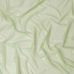 Pastel green plain French lame silk chiffon fabric with shiny finish-D6483