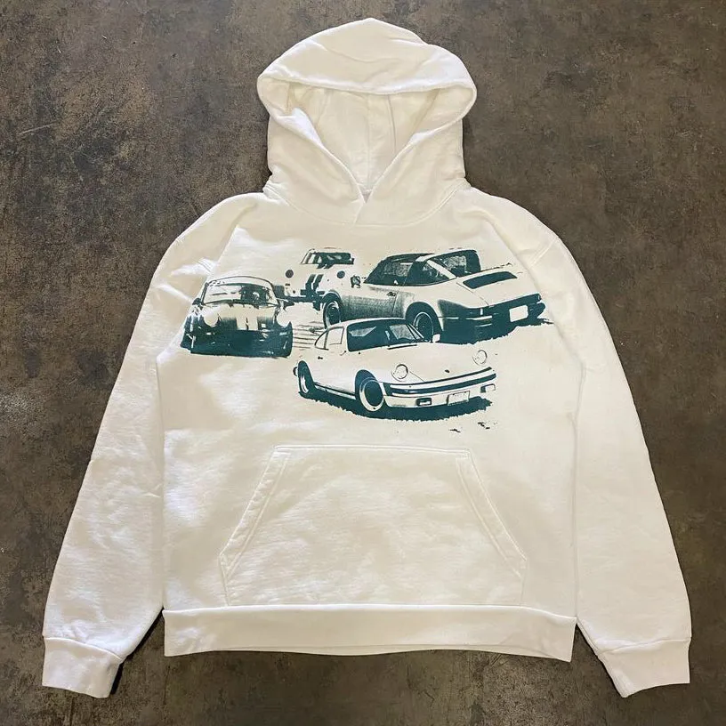 Personalized car print hoodie
