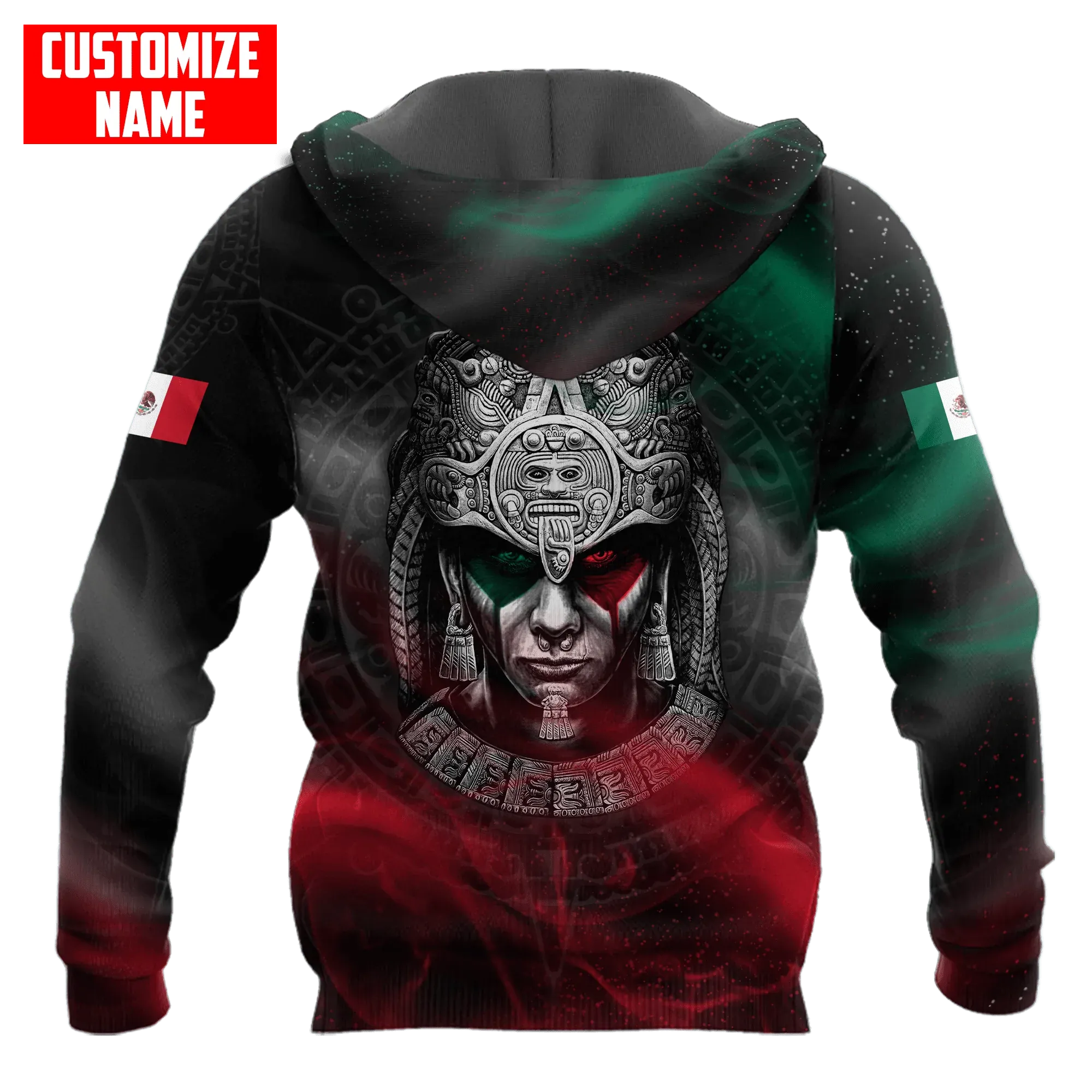 Personalized Mexico Aztec Warrior Smoke Hoodie, Pride Mexico Hoodie, Mexican Hoodies