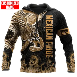 Personalized Mexico Aztec Warrior Smoke Hoodie, Pride Mexico Hoodie, Mexican Hoodies
