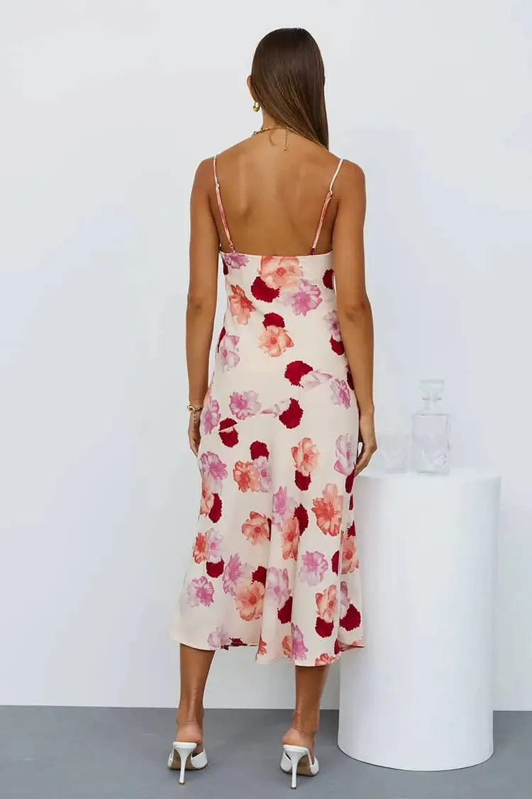 Pink Floral Slip Dress