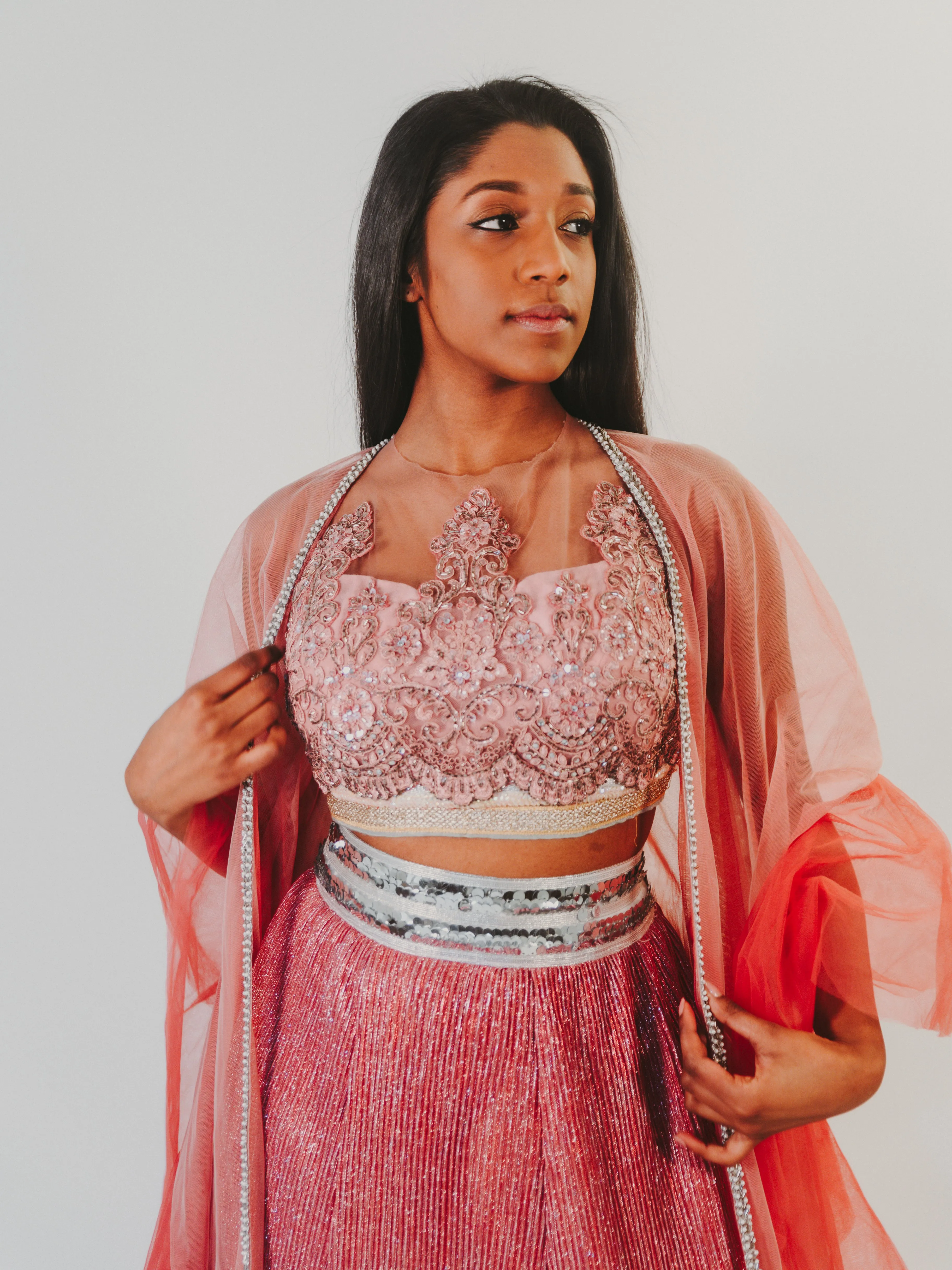 Pink Shimmer Lehenga Set
