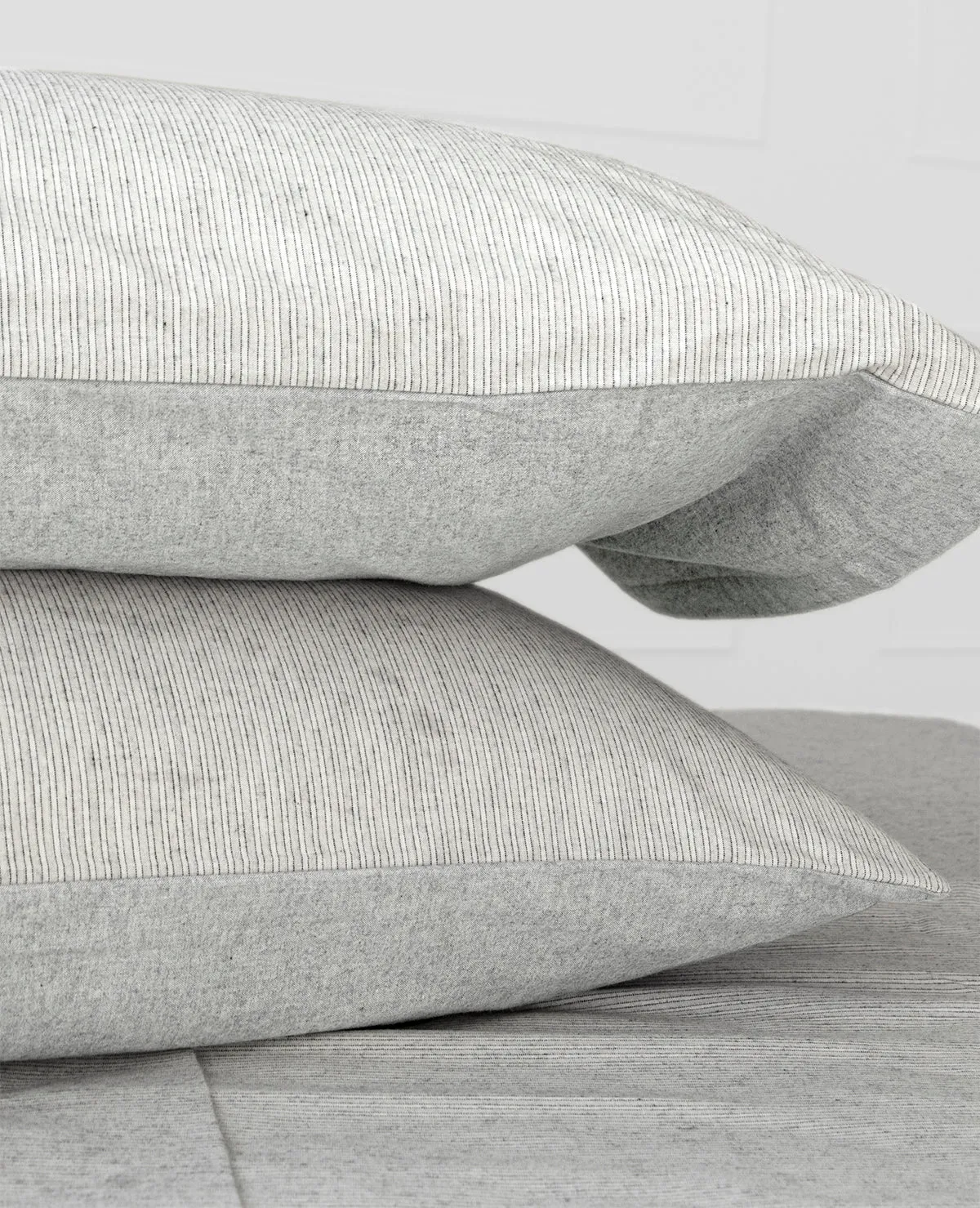 Pinstripe Oatmeal Flannel Sheet Sets