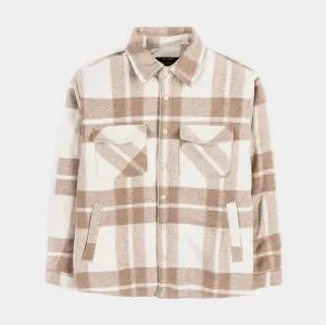 Plaid Mens Jacket (Brown/Cream)