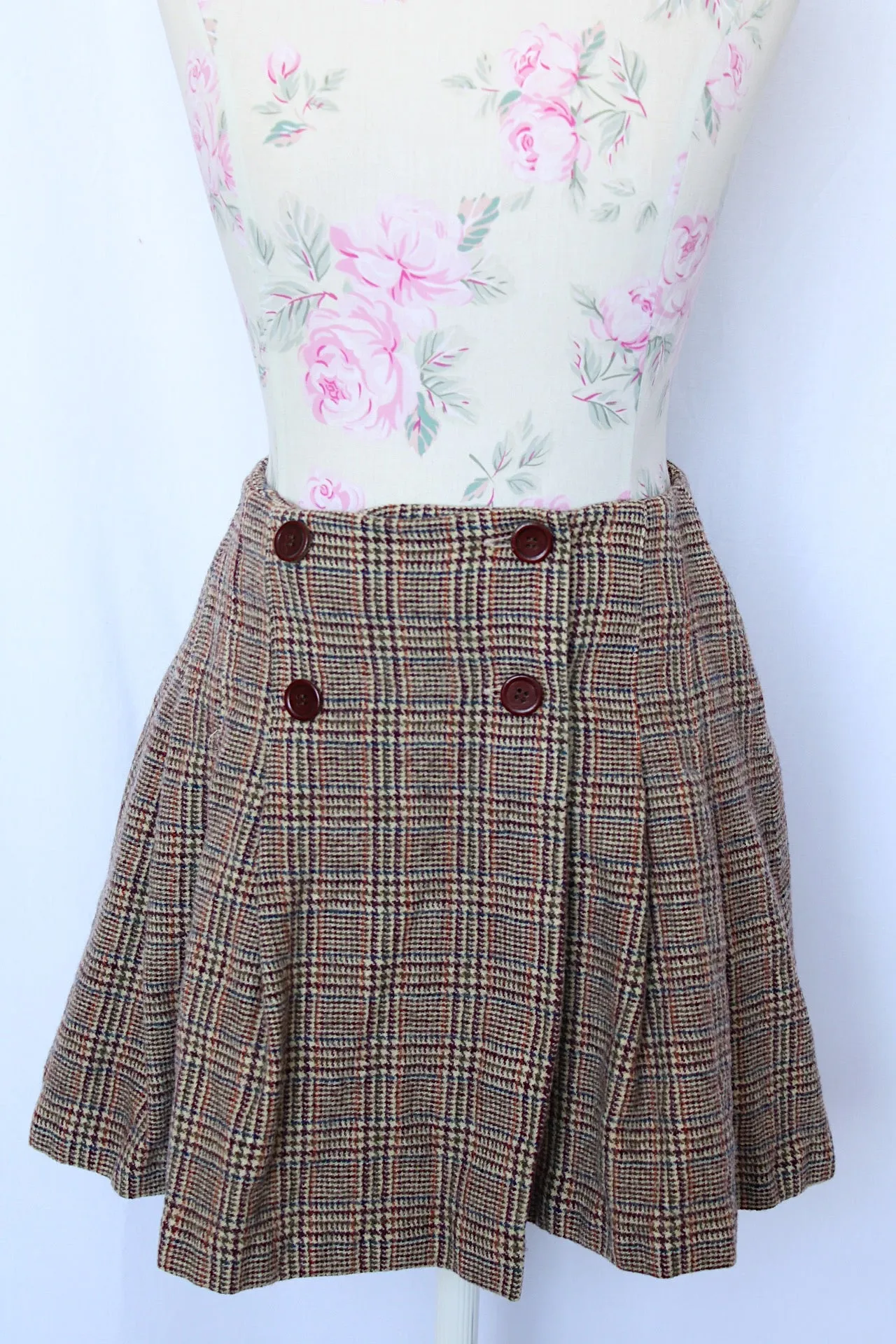 Plaid Pleated Mini Skirt