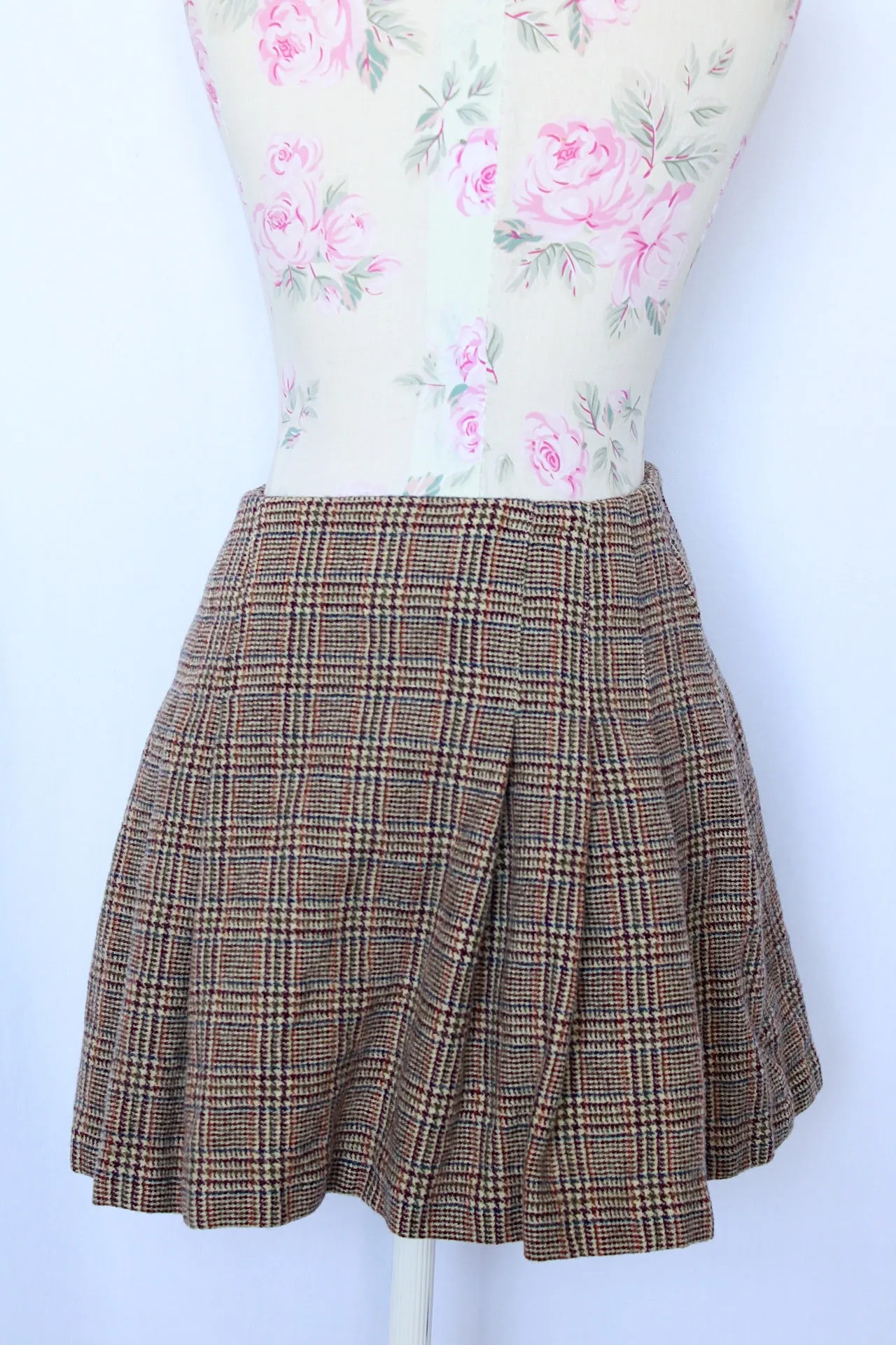 Plaid Pleated Mini Skirt