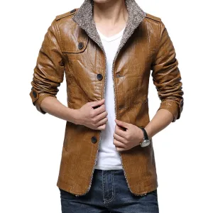 Plus Size 7XL 8XL Winter Leather Jacket