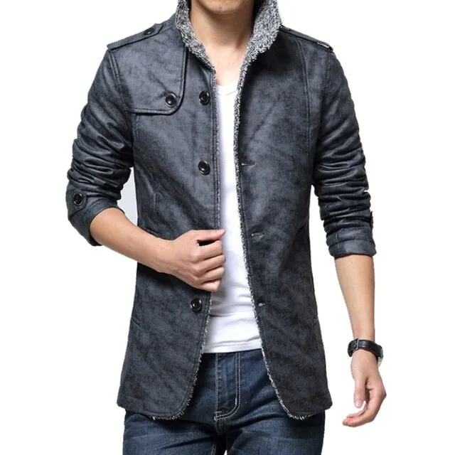 Plus Size 7XL 8XL Winter Leather Jacket