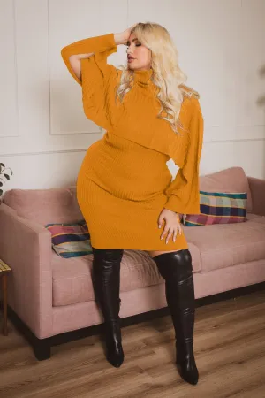Plus Size Chianne  Sweater Matching Set - Mustard