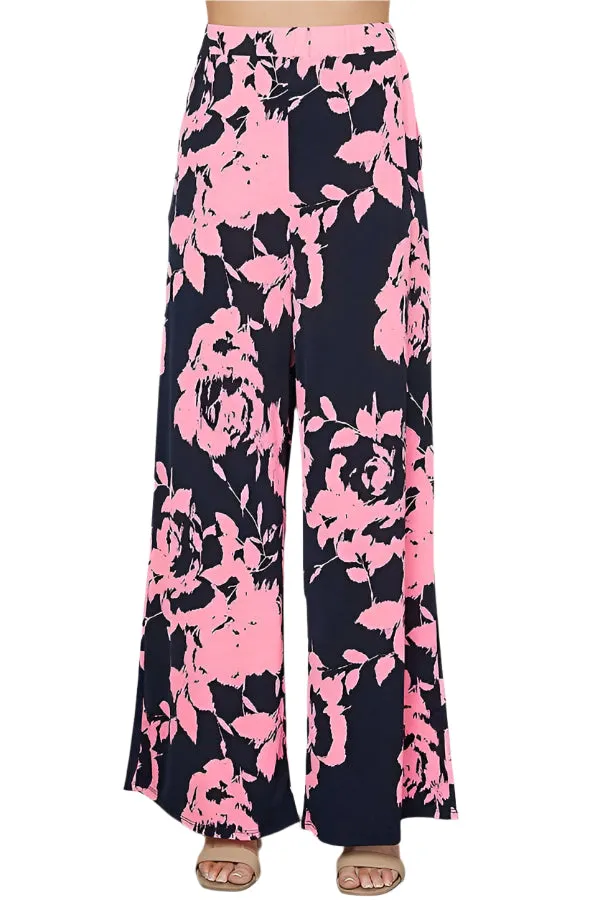 Plus Size Floral Print Pants