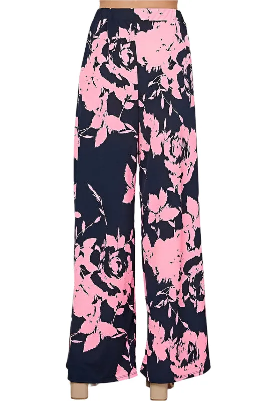 Plus Size Floral Print Pants
