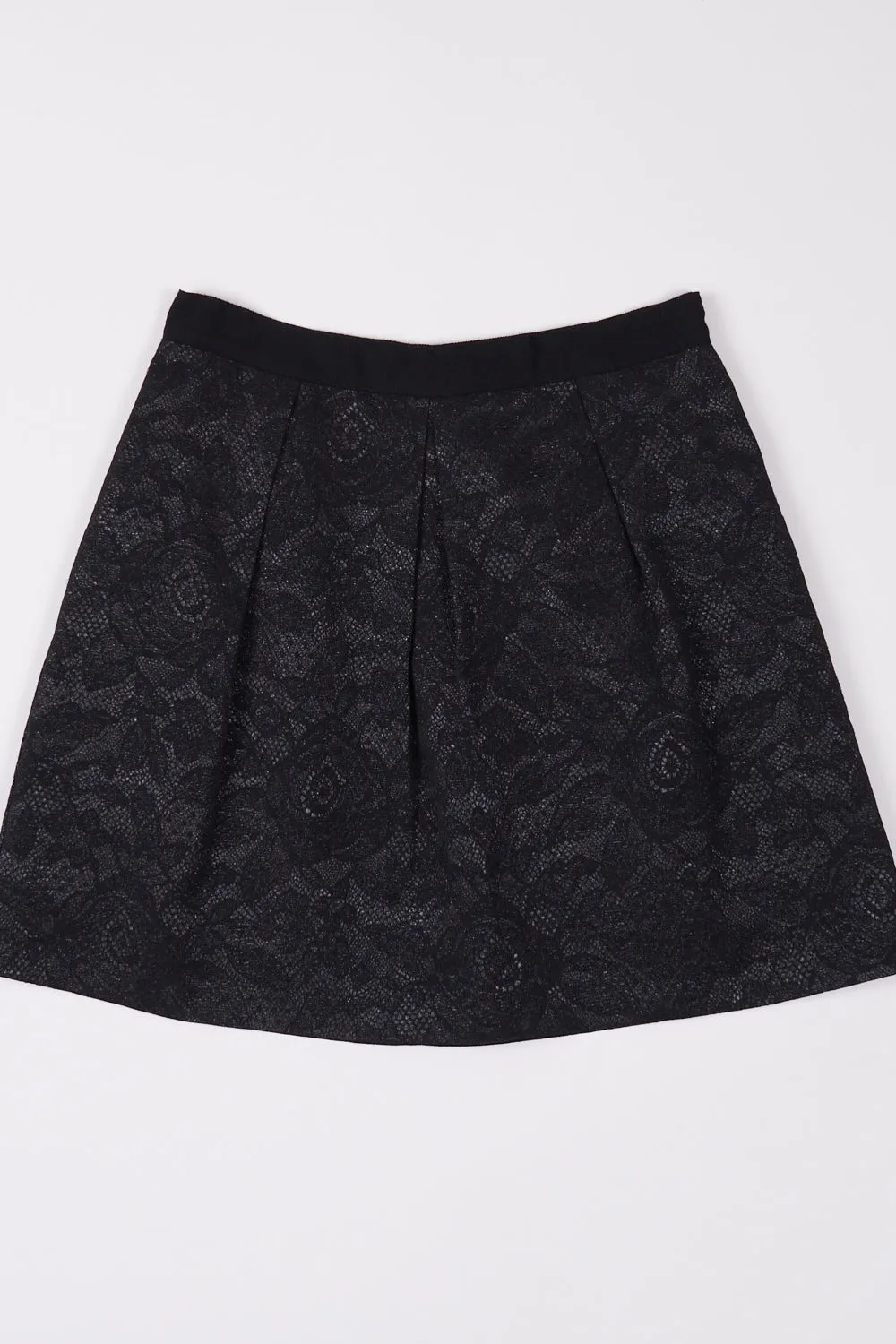 Portmans Black Metallic Detail Pleated Skirt 10