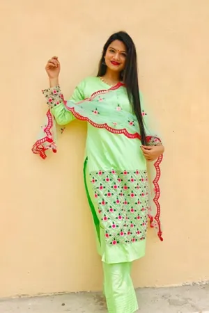 Punjabi palazzo suit design 2021 Light green