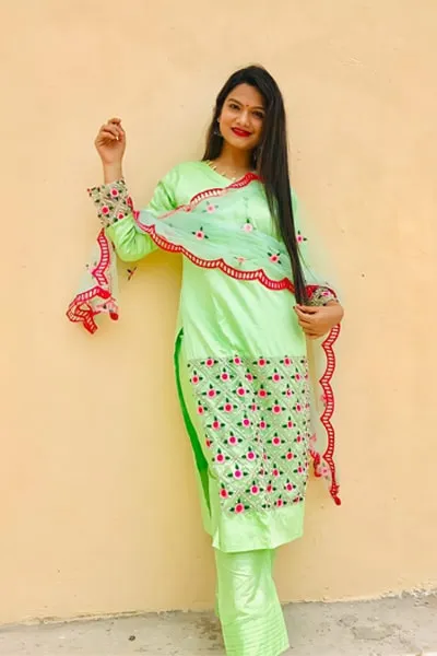 Punjabi palazzo suit design 2021 Light green