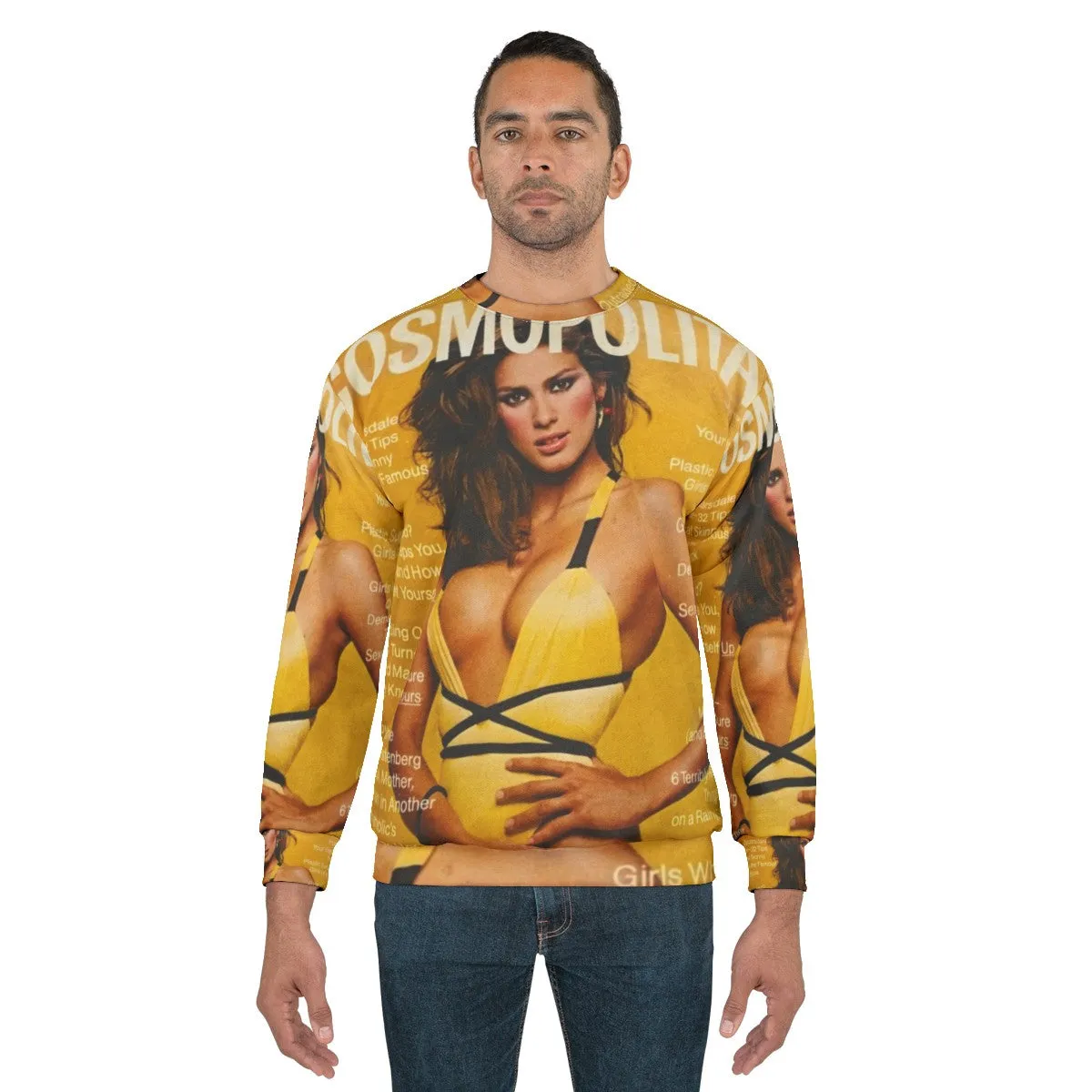 "Gia Carangi's Iconic Cosmopolitan Swimsuit Sweatshirt"