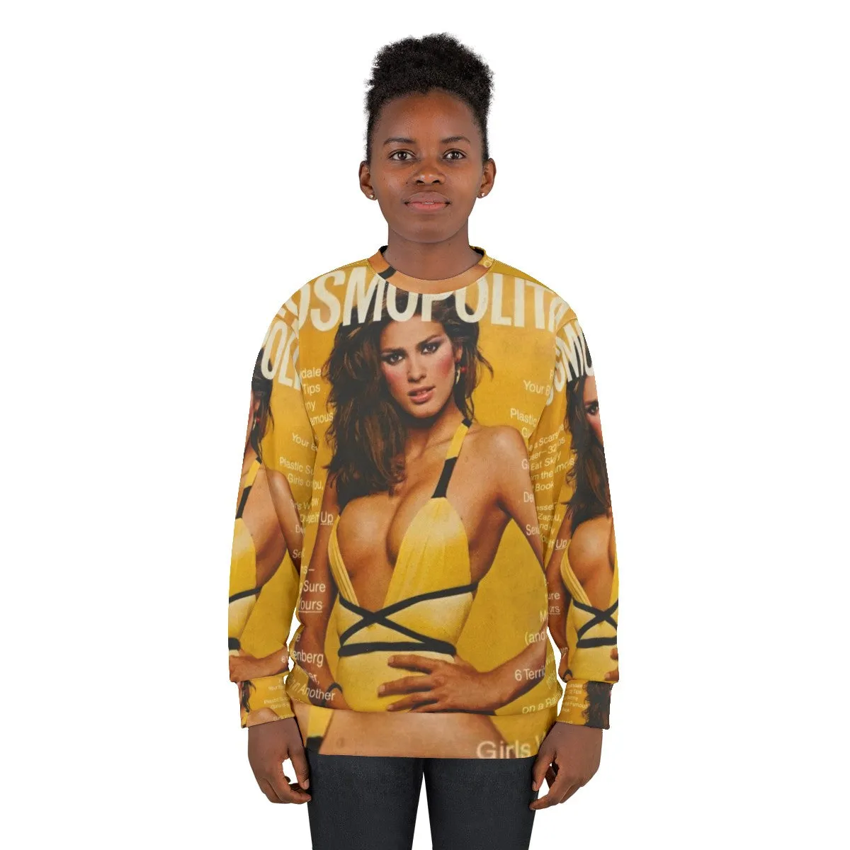 "Gia Carangi's Iconic Cosmopolitan Swimsuit Sweatshirt"