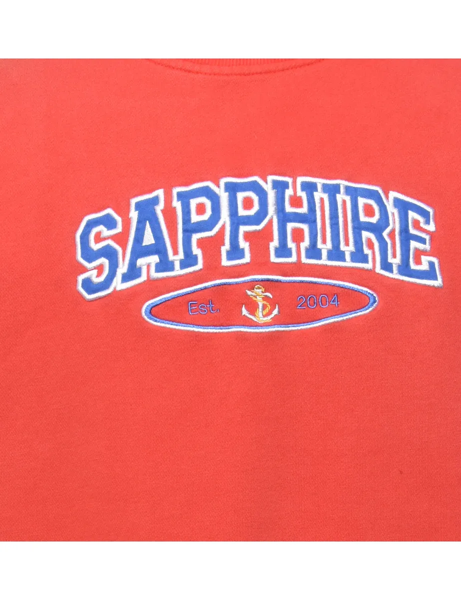 Red Sapphire Printed Sweatshirt - M
