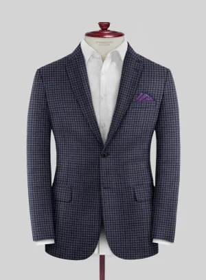 Reda Baez Blue Checks Wool Jacket