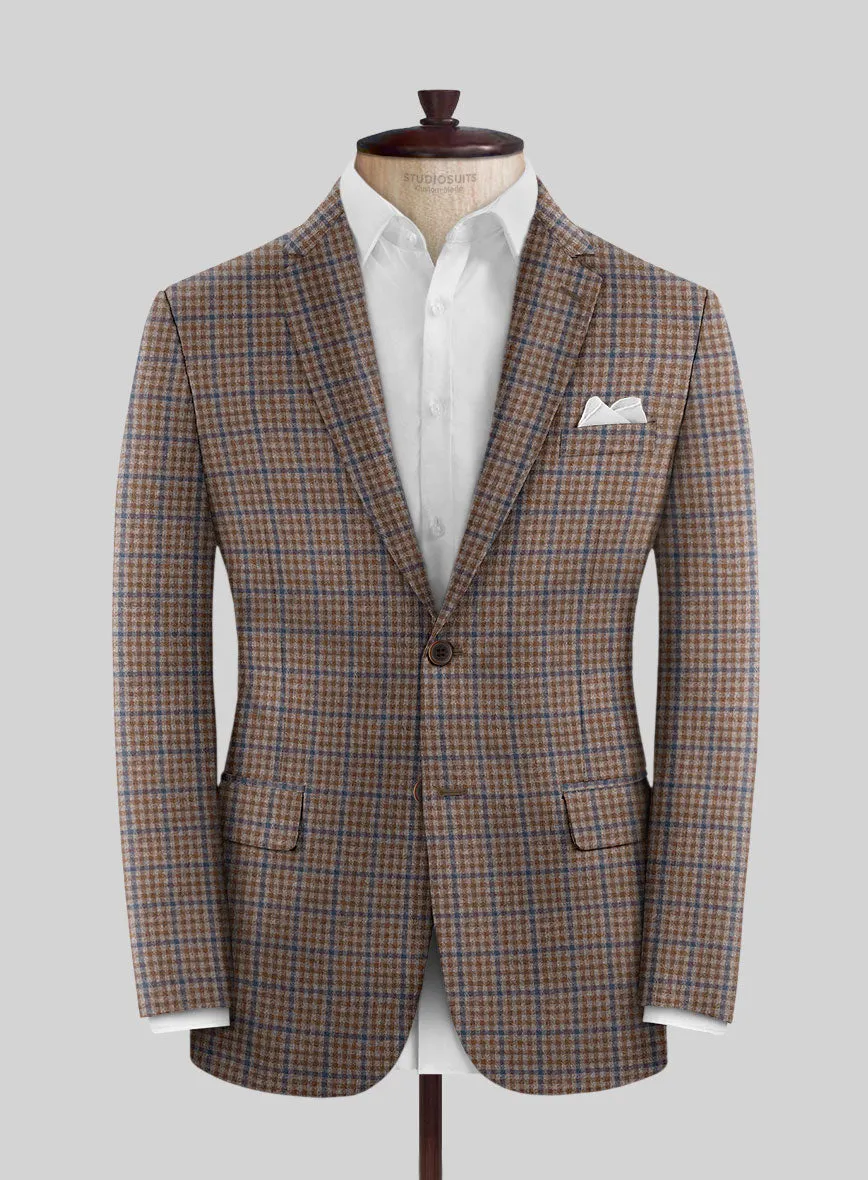 Reda Baez Brown Checks Wool Jacket