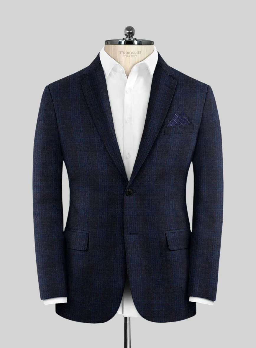 Reda Carli Blue Checks Wool Jacket