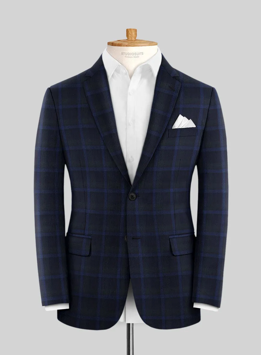 Reda Diesel Blue Checks Wool Jacket