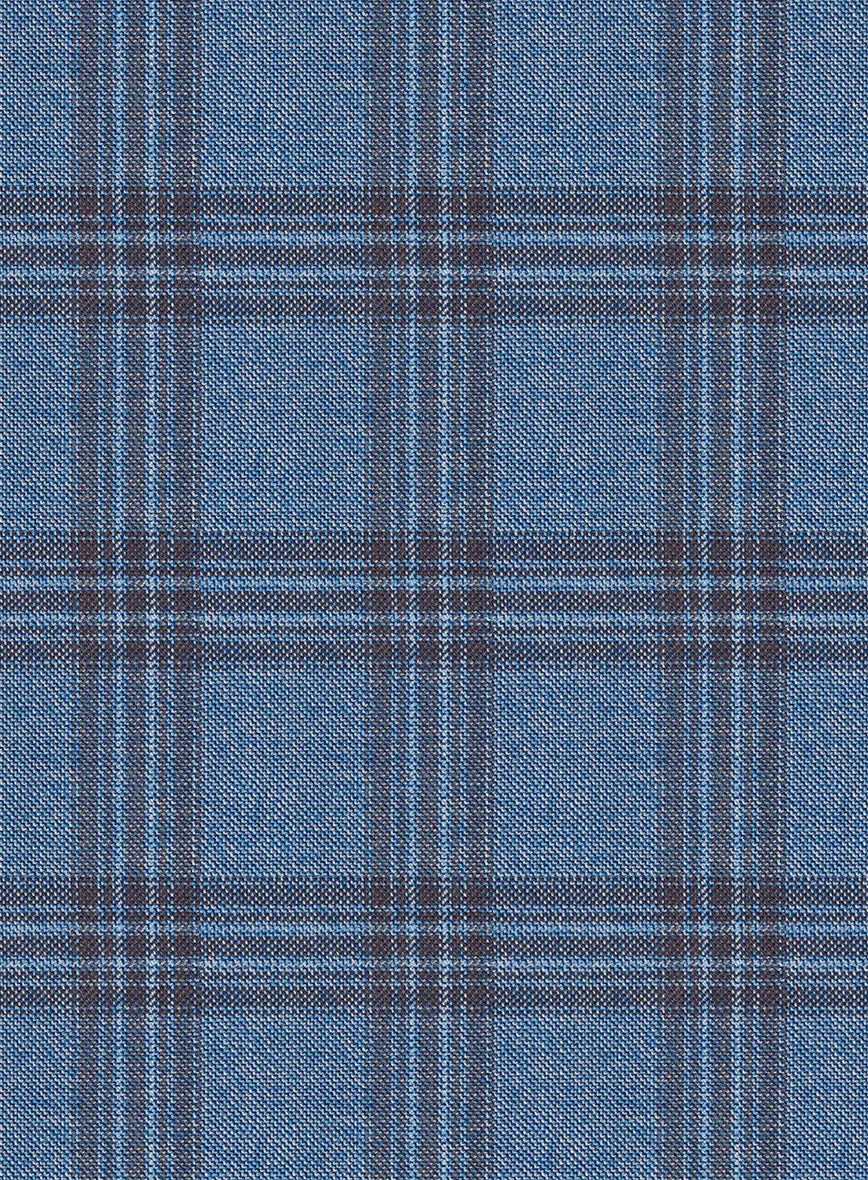Reda Dusk Blue Checks Wool Jacket