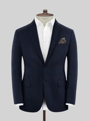 Reda Hopsack Dark Blue Wool Jacket