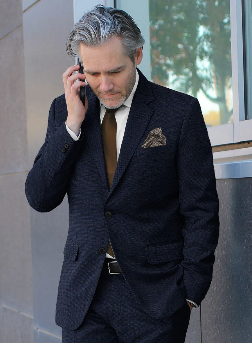 Reda Hopsack Dark Blue Wool Jacket