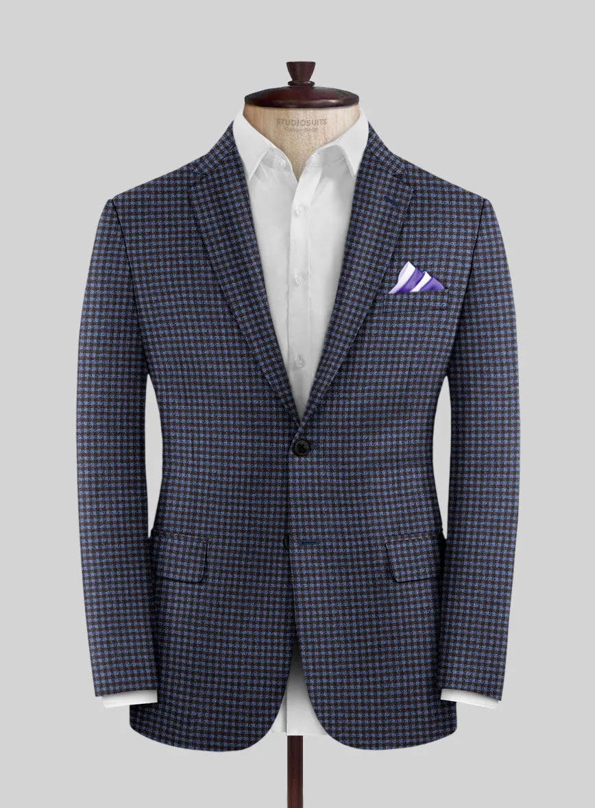 Reda Izasmo Blue Checks Wool Jacket