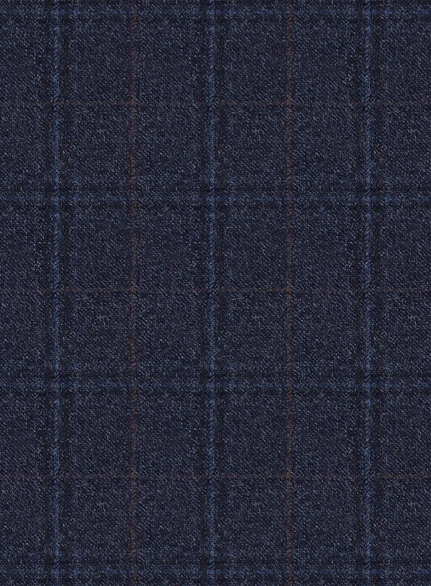 Reda Jeromi Dark Blue Checks Wool Jacket