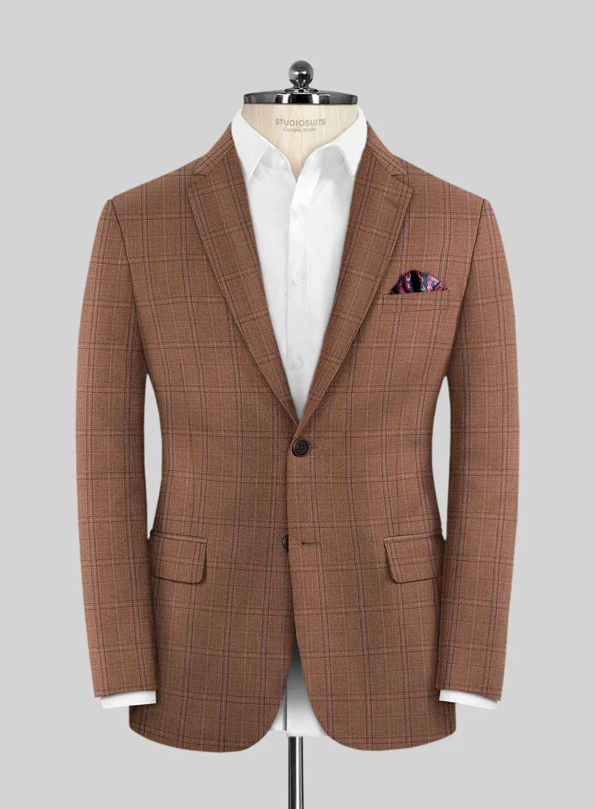Reda Pacivi Brown Checks Wool Jacket