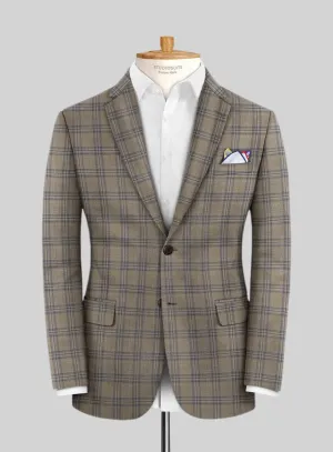 Reda Sand Brown Checks Wool Jacket