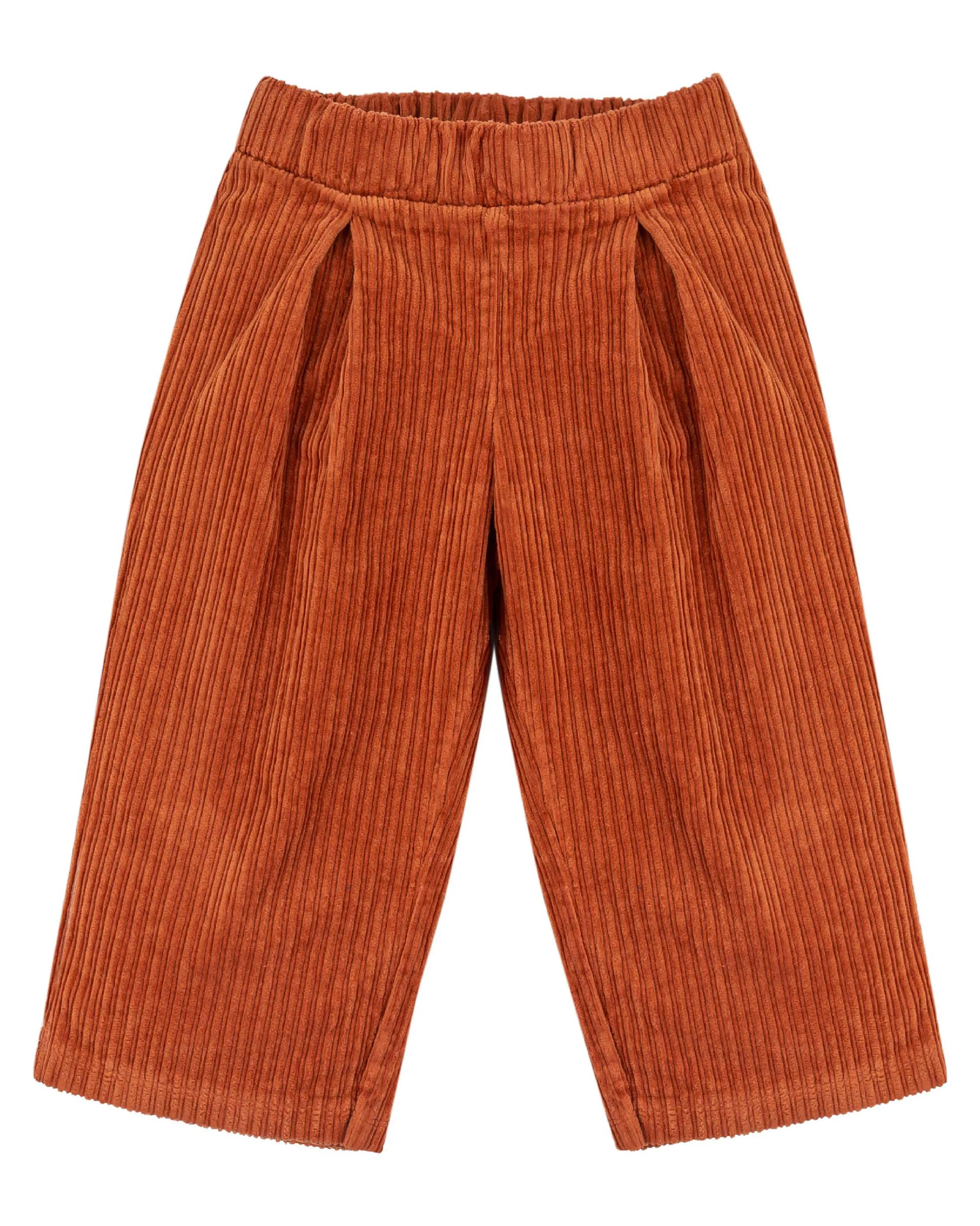 Rust Ribbed Corduroy Trousers