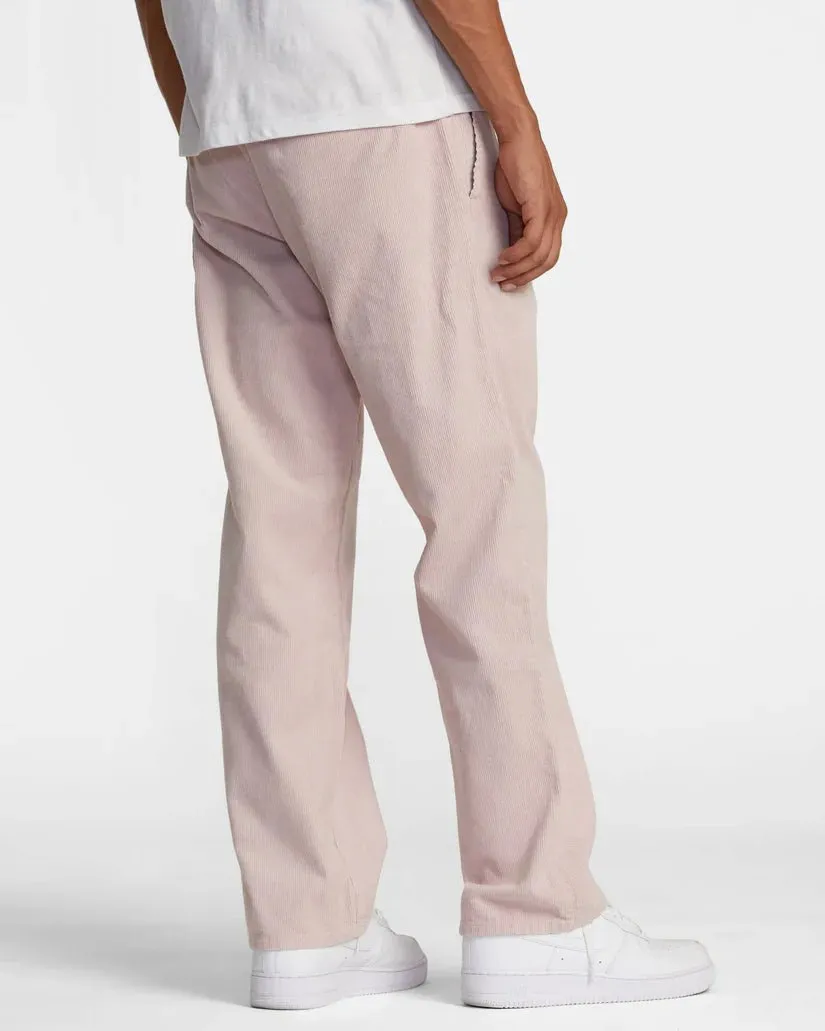 RVCA "Americana" Elastic Waist Corduroy Pants - Pale Mauve