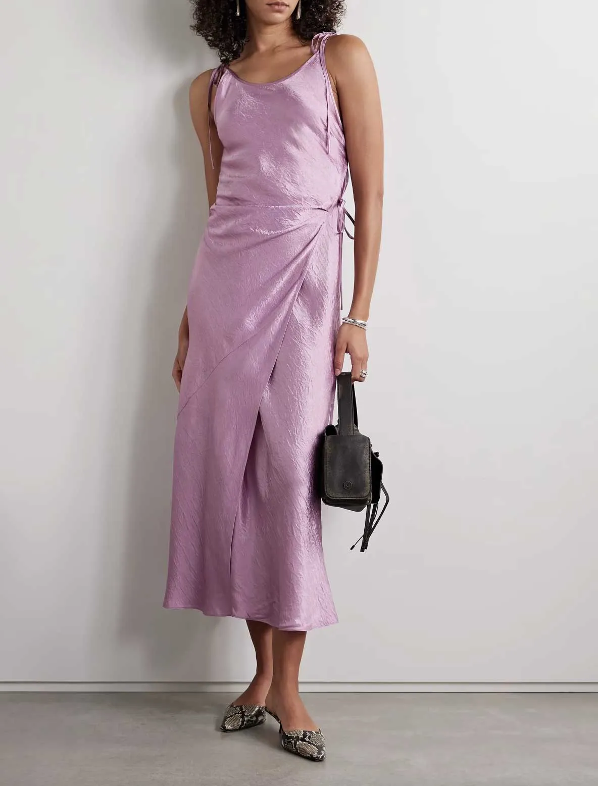 Satin Midi Dress Lilac