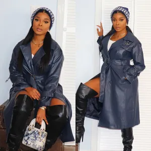 Saucy  Leather Trench Coat