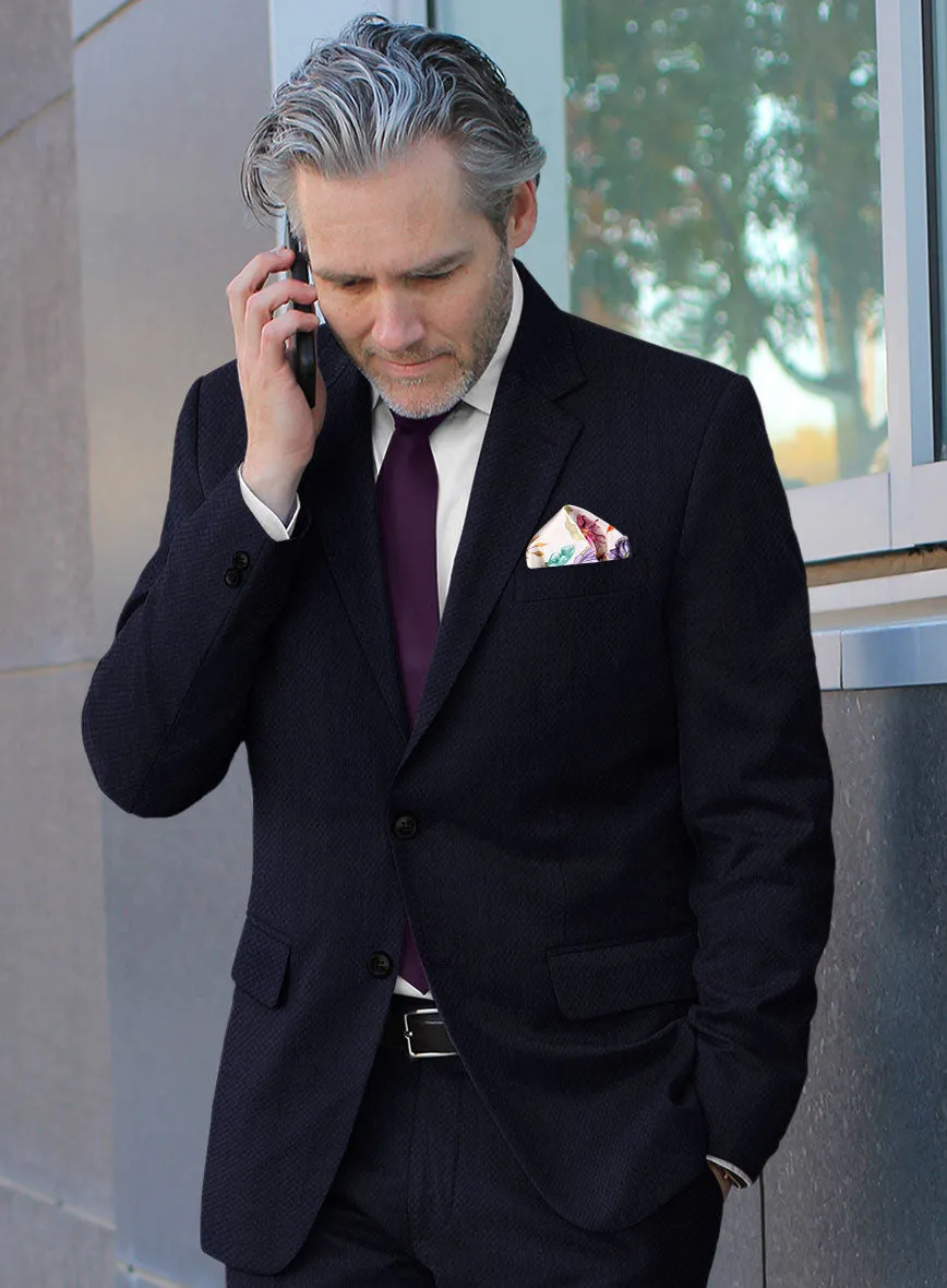 Scabal Dark Navy Waffle Wool Jacket