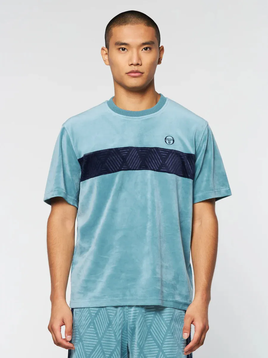 Sergio Tacchini Debossed Damarindo Velour T-Shirt and Short Set