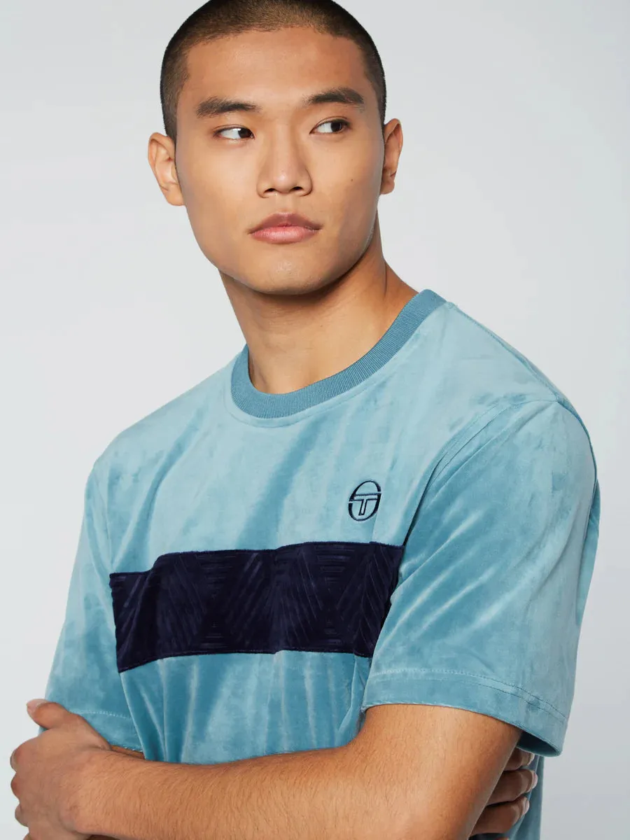 Sergio Tacchini Debossed Damarindo Velour T-Shirt and Short Set